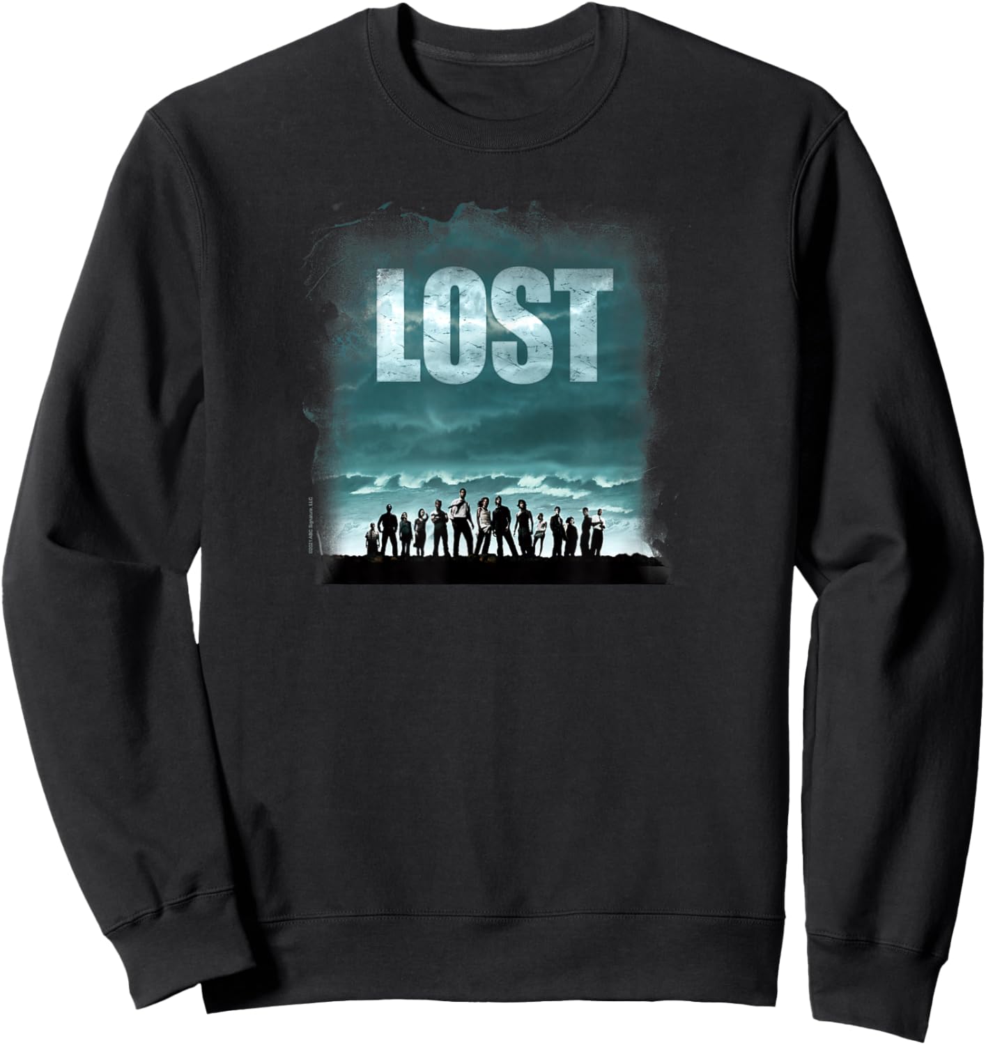 Lost Stormy Sky and Ocean Cast Outlines Poster TV Show Sweatshirt - Sweatshirt | Black