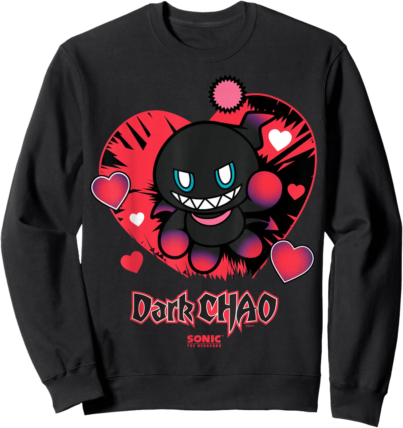 Sonic The Hedgehog Dark Chao Valentine's Day Sweatshirt - Sweatshirt | Black
