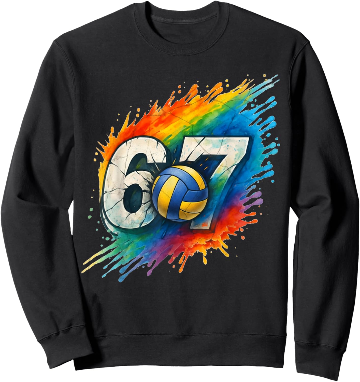 67 Volleyball Six Seven 6 7 Meme 67 Sweatshirt - Sweatshirt | Black