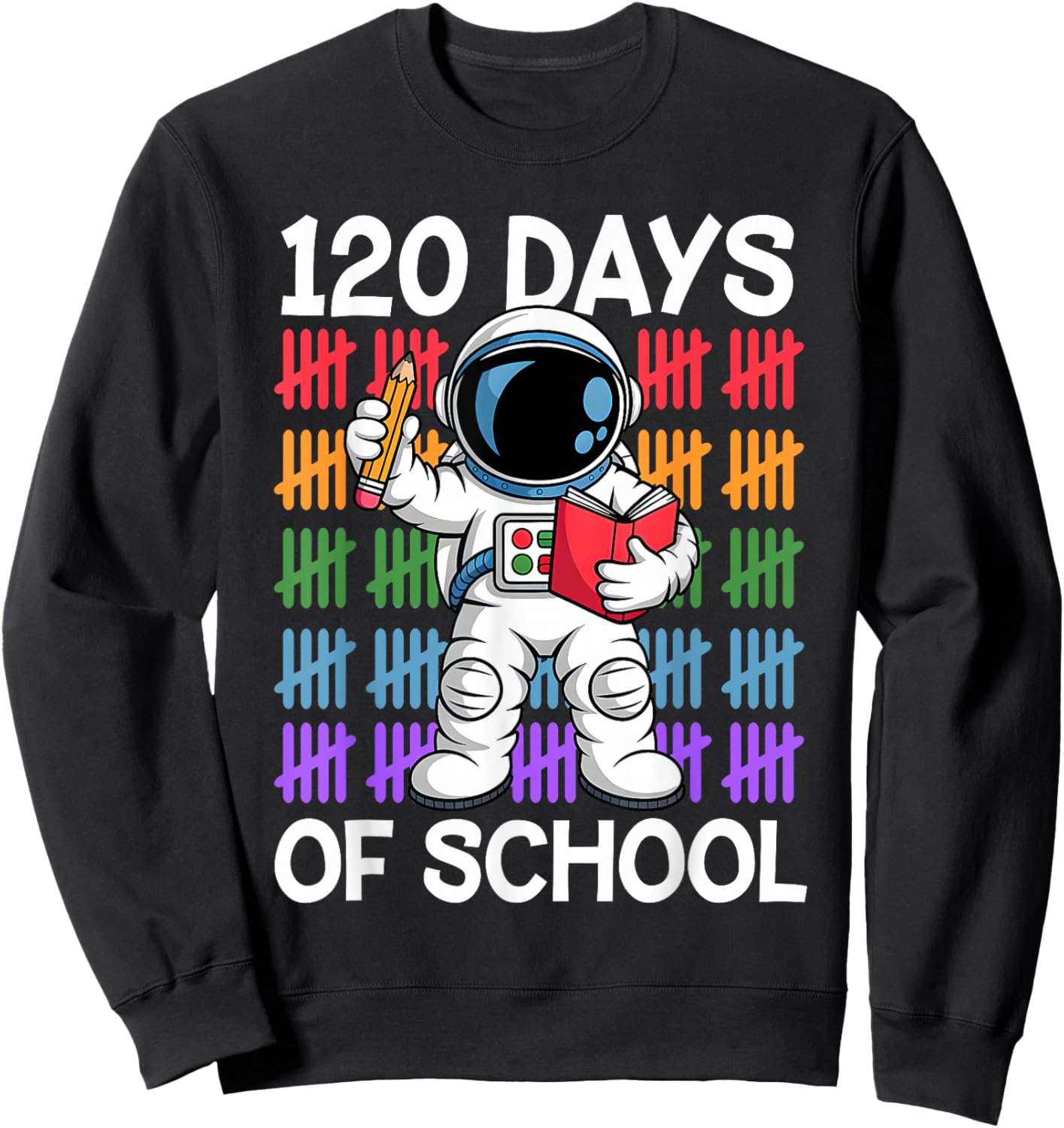 120 Days of Astronaut 120th Day of School Space Boys Kids Sweatshirt - Sweatshirt | Black