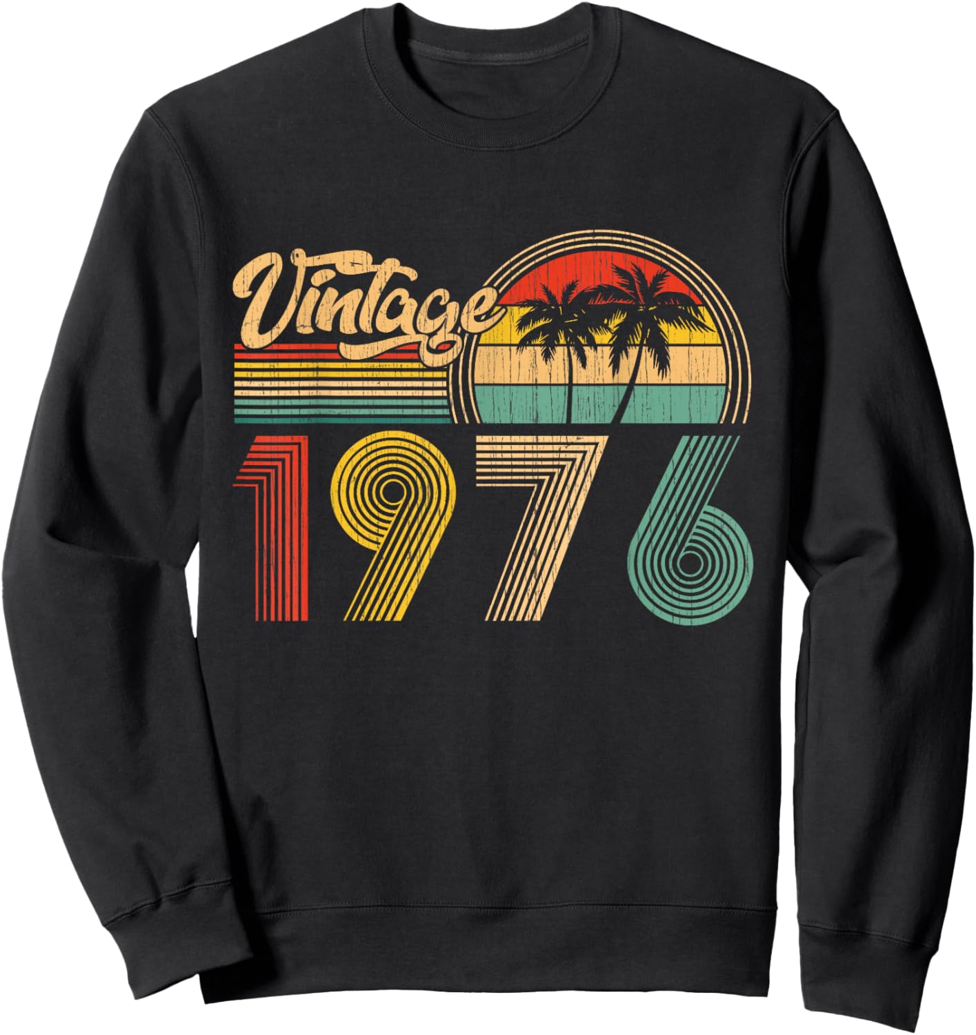 50th Birthday Gifts Vintage Made in 1976 50 Years Old Retro Sweatshirt - Sweatshirt | Black