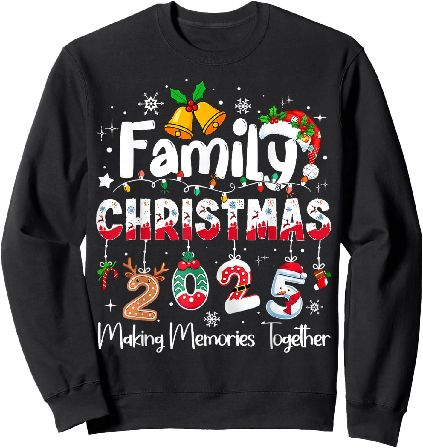 Family Christmas 2025 Matching Outfit Xmas Squad Santa Sweatshirt - Sweatshirt | Black