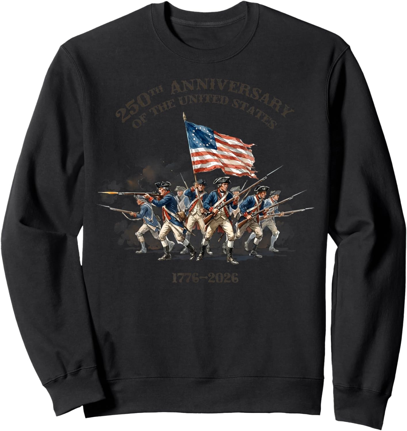 Revolutionary War Soldiers America Independence Outfit Sweatshirt - Sweatshirt | Black