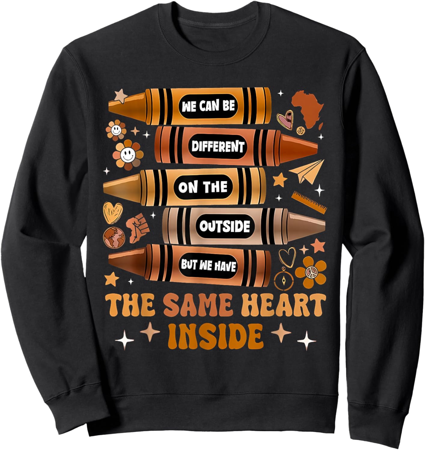 Black History Month We Have Same Heart Inside Teacher Kids Sweatshirt - Sweatshirt | Black