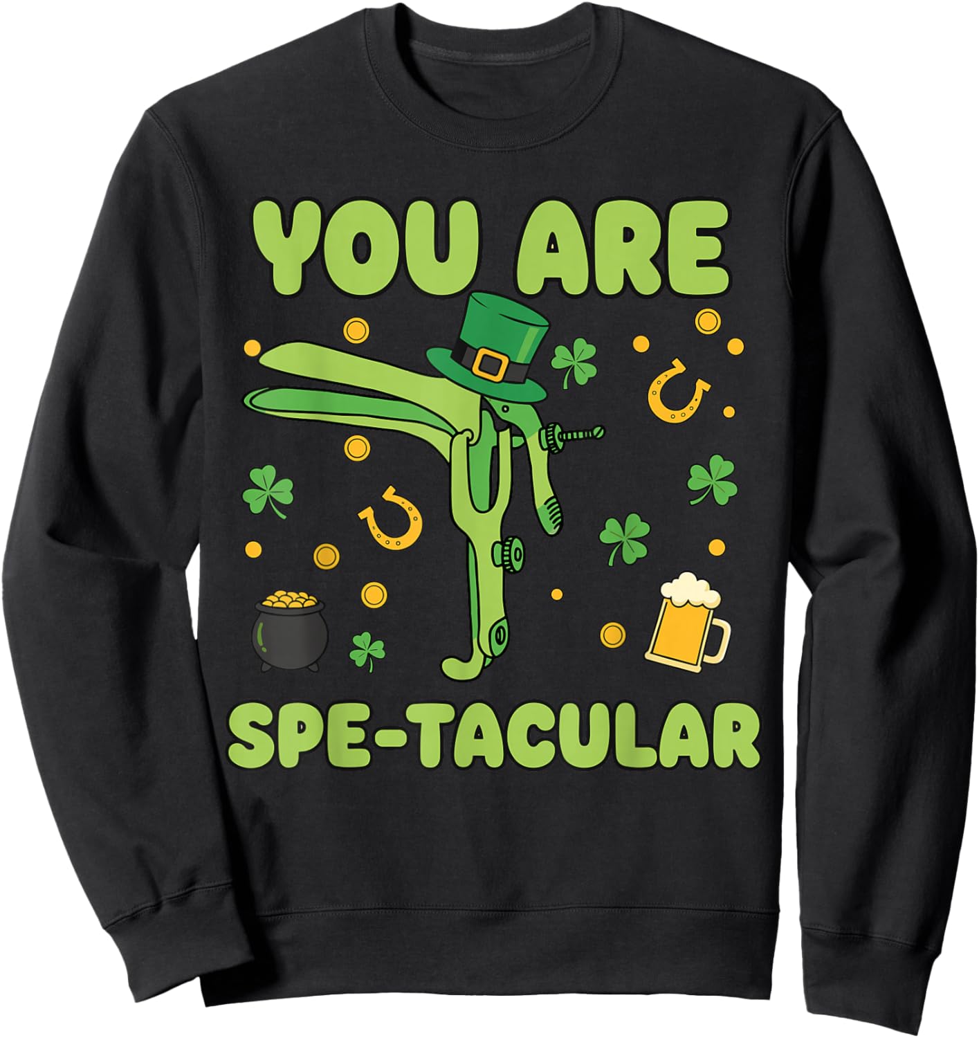OBGYN St Patricks Day Shirt, Groovy You are Spetacular Sweatshirt - Sweatshirt | Black