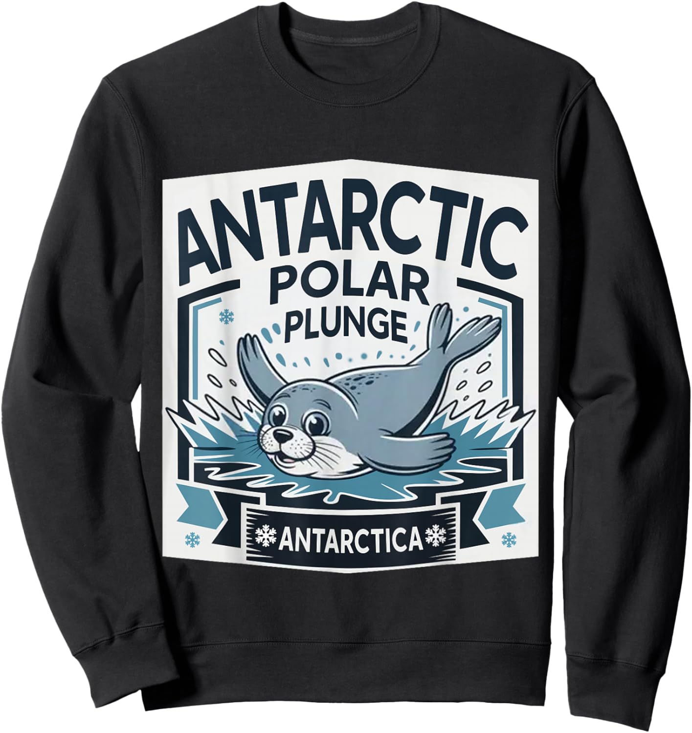 Polar Plunge Ice Jump Funny Antarctica Polar Plunge Sweatshirt - Sweatshirt | Black