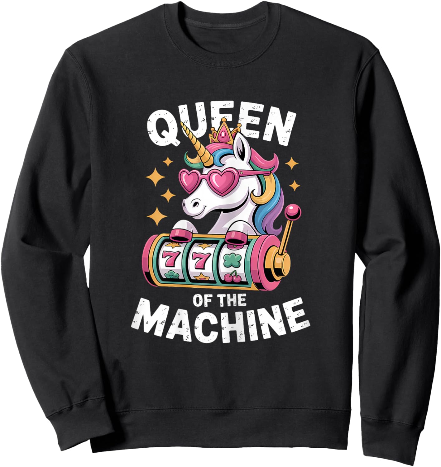Cute Slot Machine Queen Casino Gambling Poker Player Sweatshirt - Sweatshirt | Black