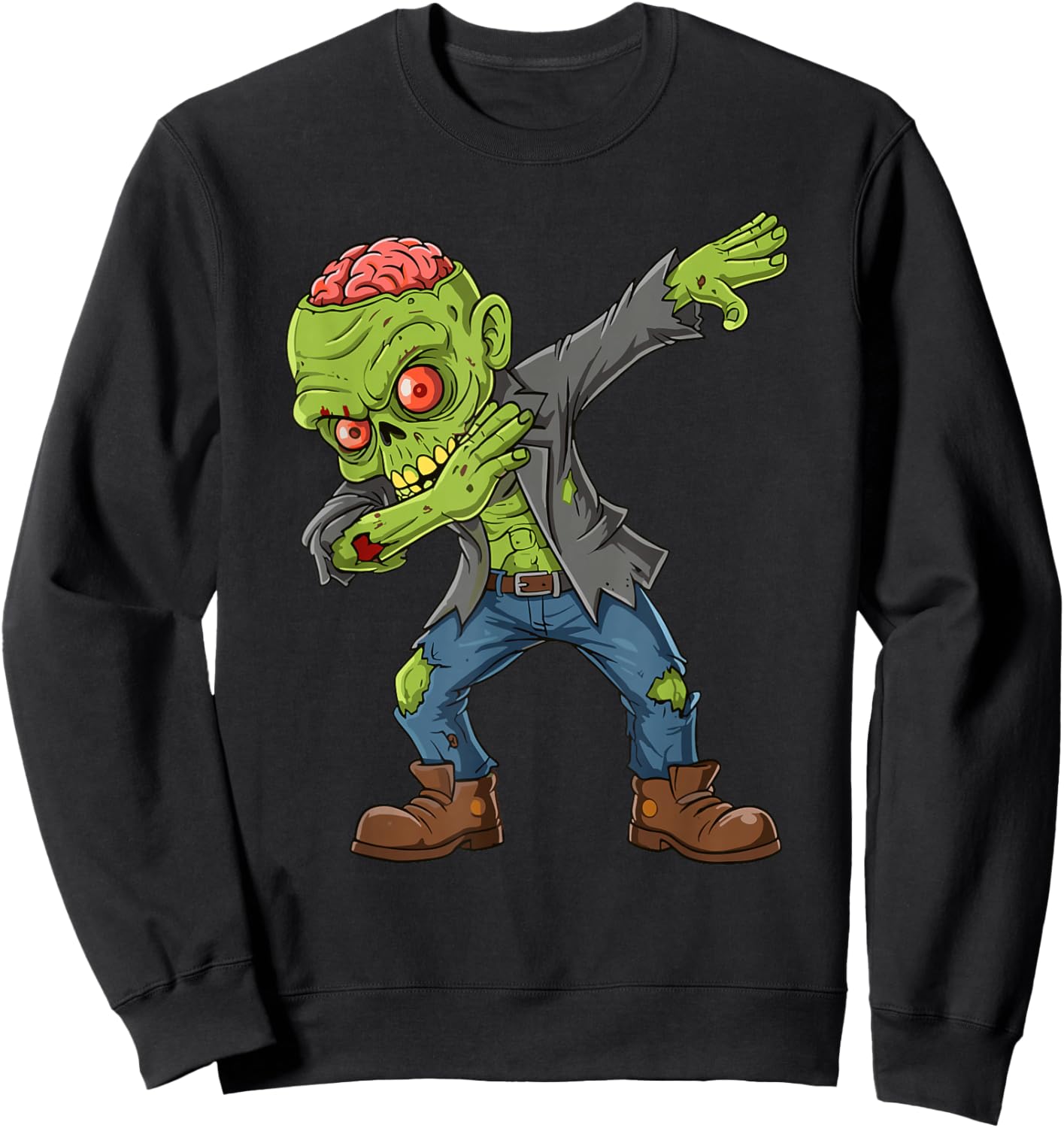 Dabbing Spooky Zombie Kids Boys Men Costume Halloween Sweatshirt - Sweatshirt | Black