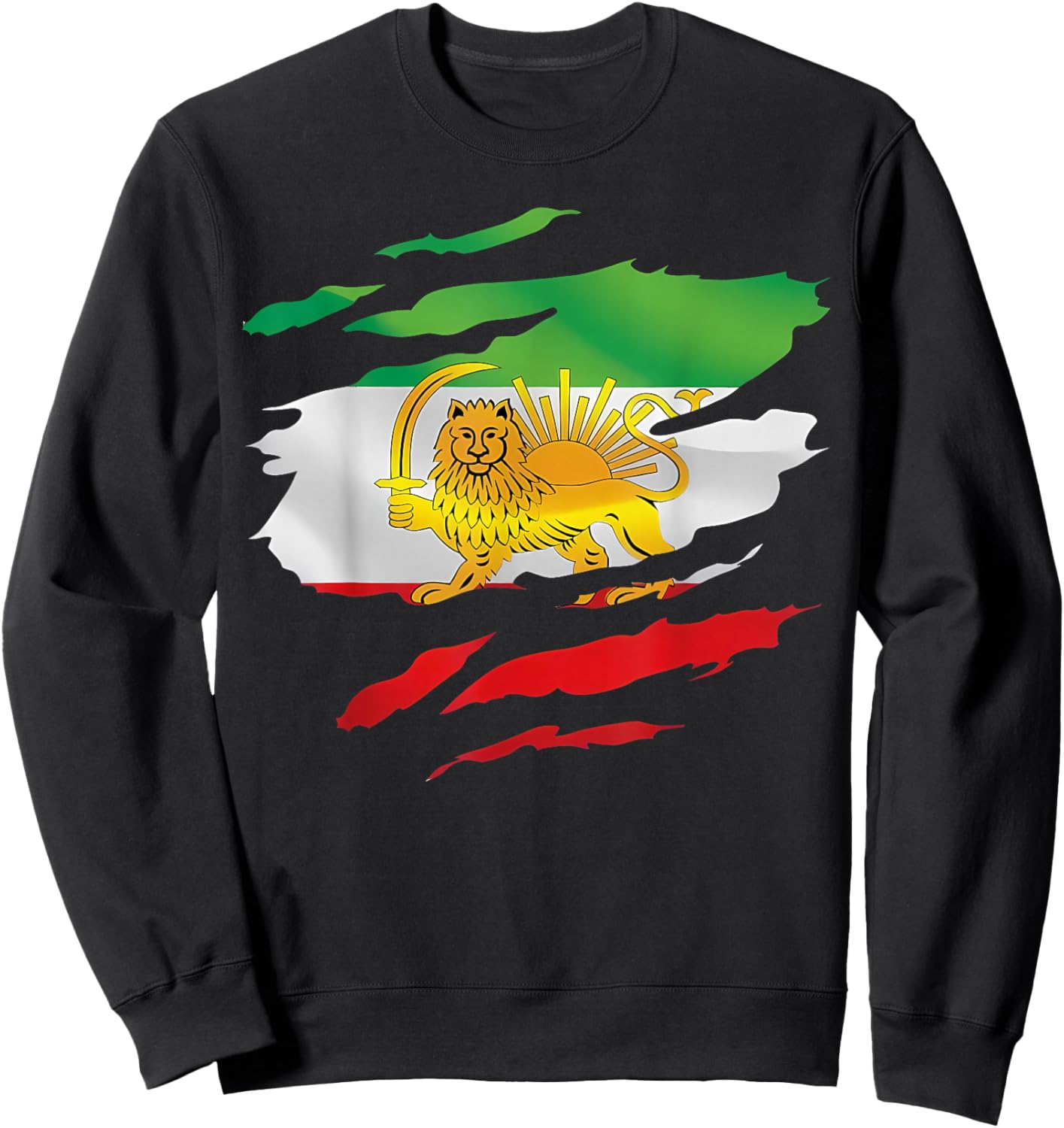 Free Iran Lion Sun Flag Sweatshirt - Sweatshirt | Black