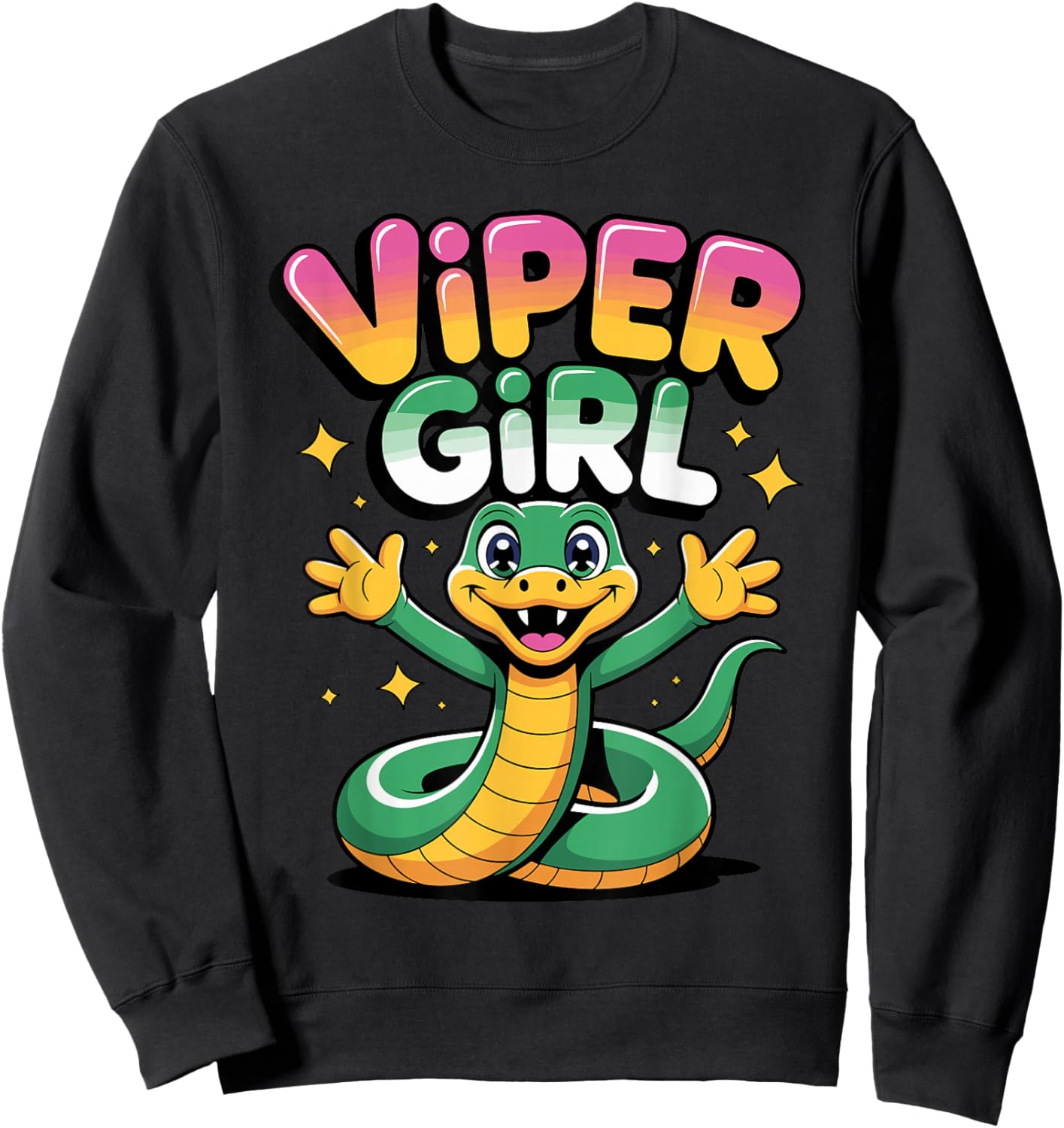 Fun Bold Modern Cold Blooded Vintage Snake Coiled Viper Sweatshirt - Sweatshirt | Black