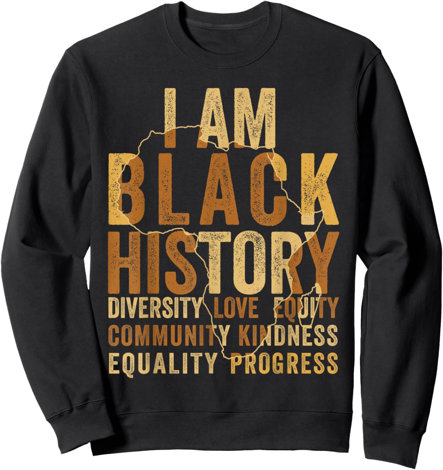 Black History Month Shirt Men Women Afro African Map Pride Sweatshirt - Sweatshirt | Black