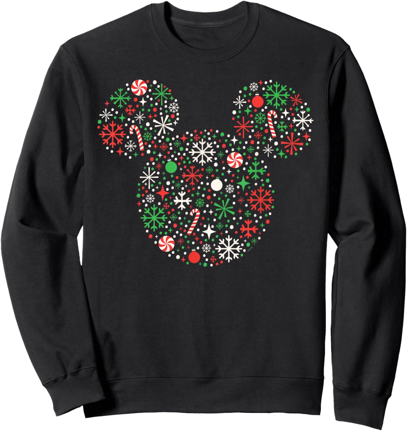 Disney Mickey Mouse Christmas Holiday Festive Filled Icon Sweatshirt - Sweatshirt | Black