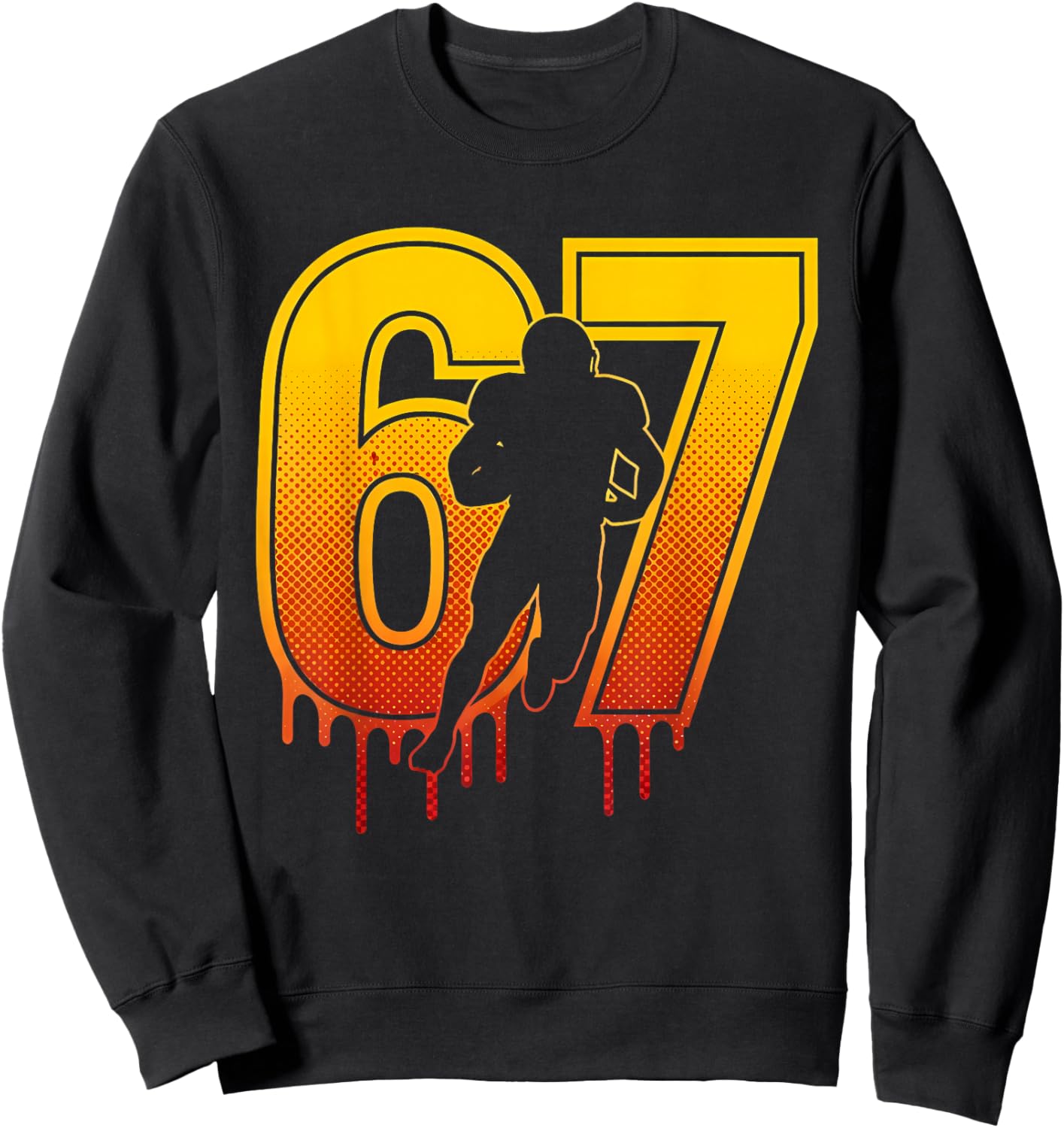 Football Drip Number 67 Football Player Sweatshirt - Sweatshirt | Black