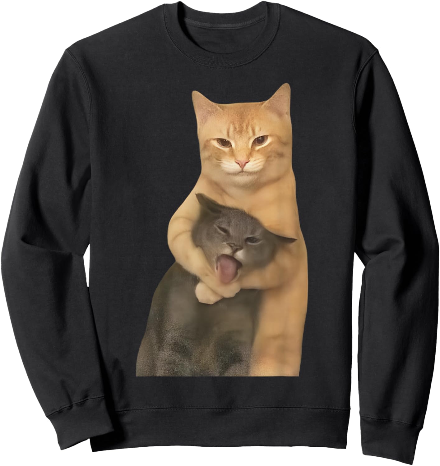 Fighting Cat Memes Sweatshirt - Sweatshirt | Black