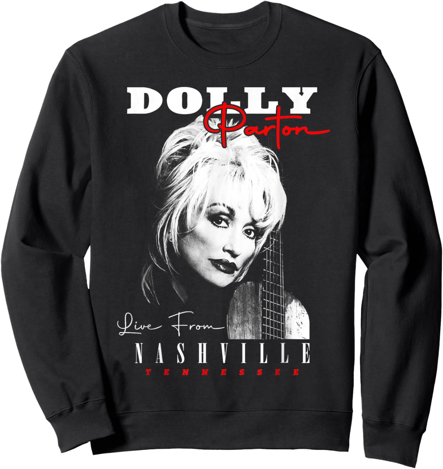 Dolly Parton Live from Nashville Tennessee Photo Portrait Sweatshirt - Sweatshirt | Black
