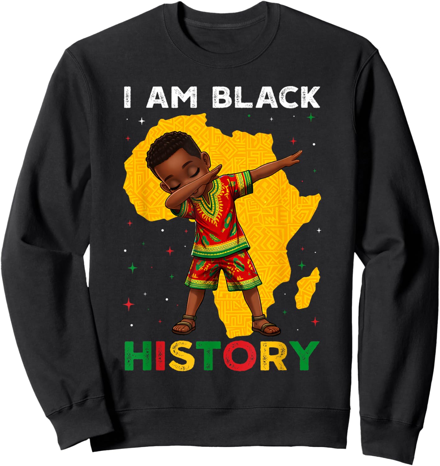 I Am Black History Melanin African Dab Boys Toddlers Kids Sweatshirt - Sweatshirt | Black
