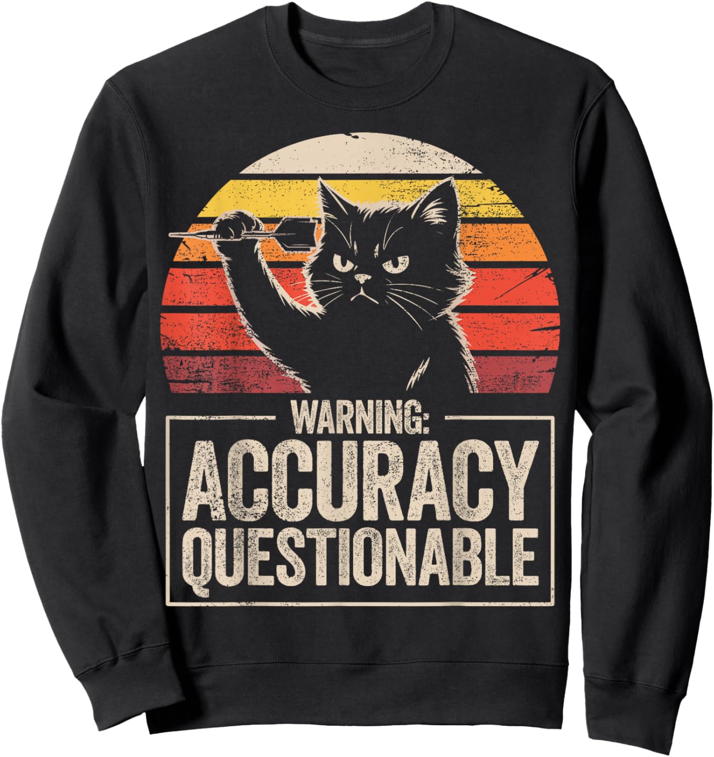 Hilarious Darts Player Bar League Cat Darts Sweatshirt - Sweatshirt | Black
