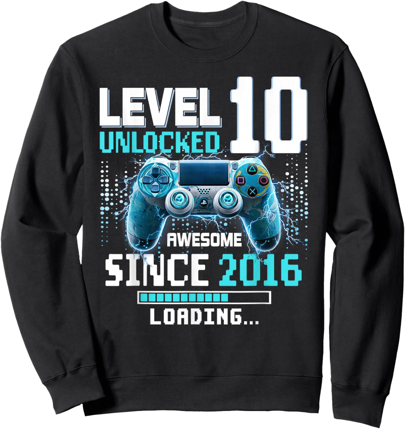 Level 10 Unlocked 10th Video Gaming Birthday Sweatshirt - Sweatshirt | Black