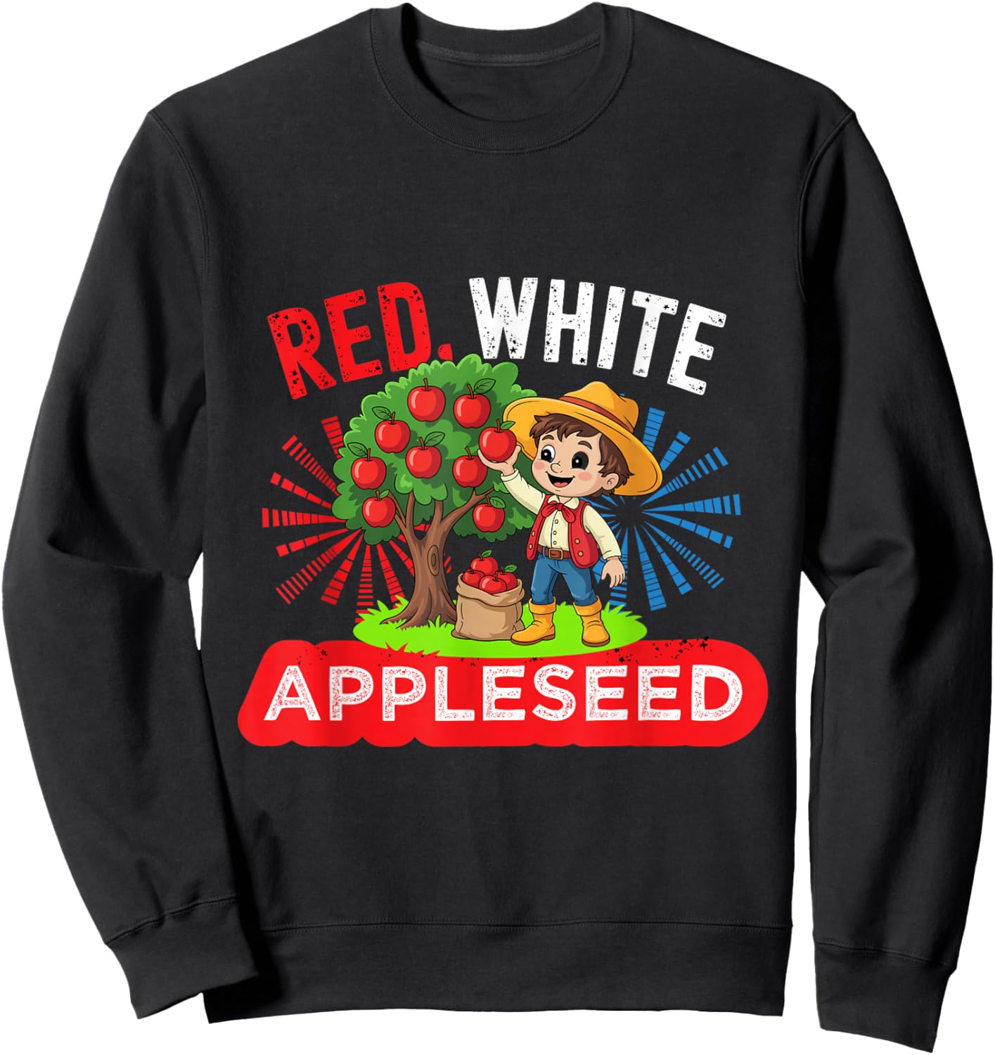 Johnny Appleseed Day Costume US September 26th Retro Tree Sweatshirt - Sweatshirt | Black