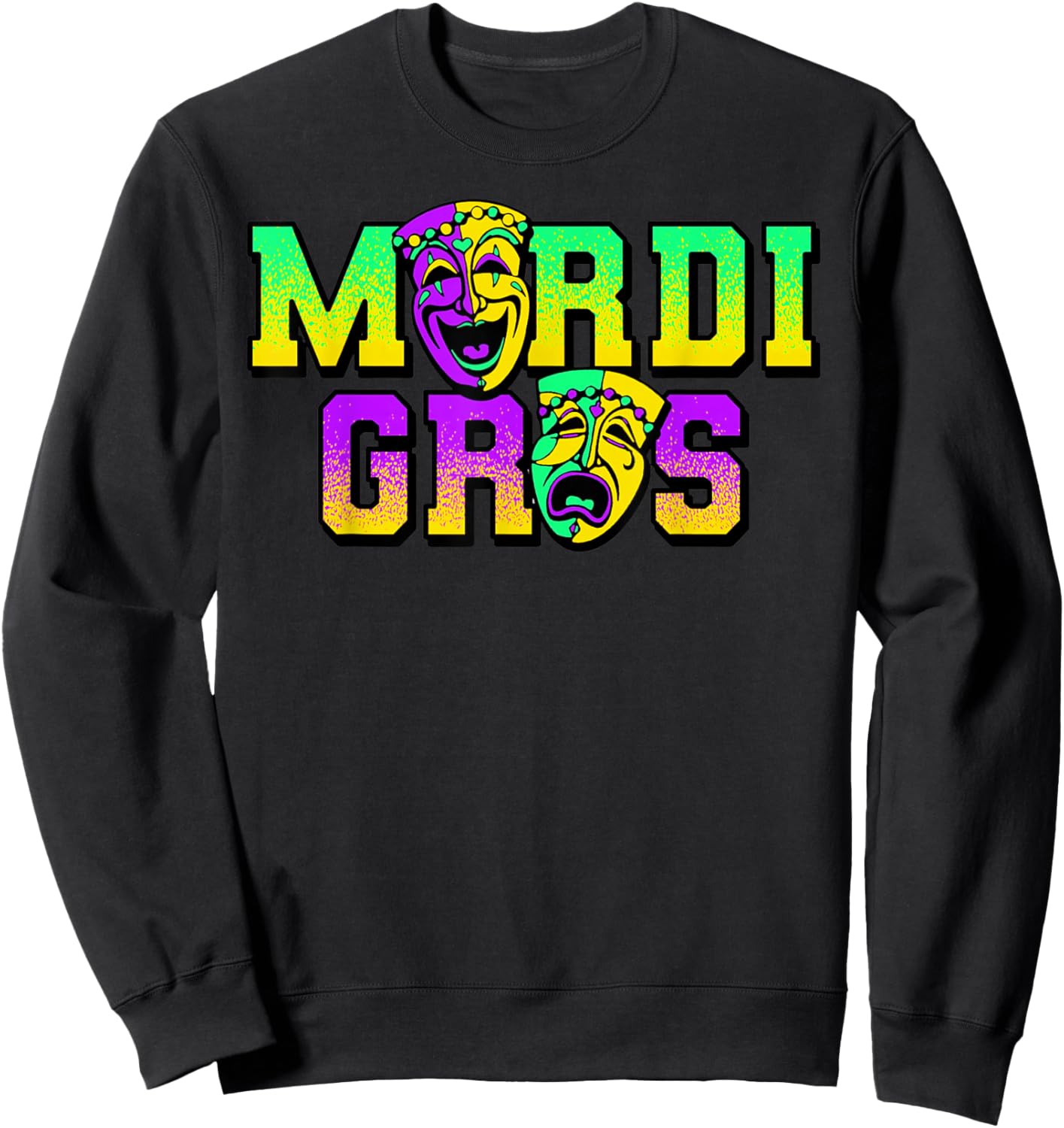 Funny Mardi Gras Costume Funny Party Mask Women Kids Sweatshirt - Sweatshirt | Black