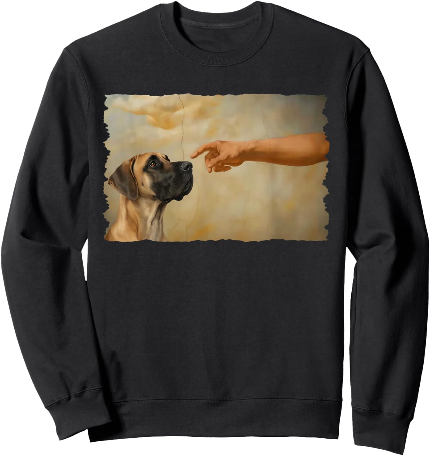 God Creates Great Fawn Great Dane Dog Lover Sweatshirt - Sweatshirt | Black