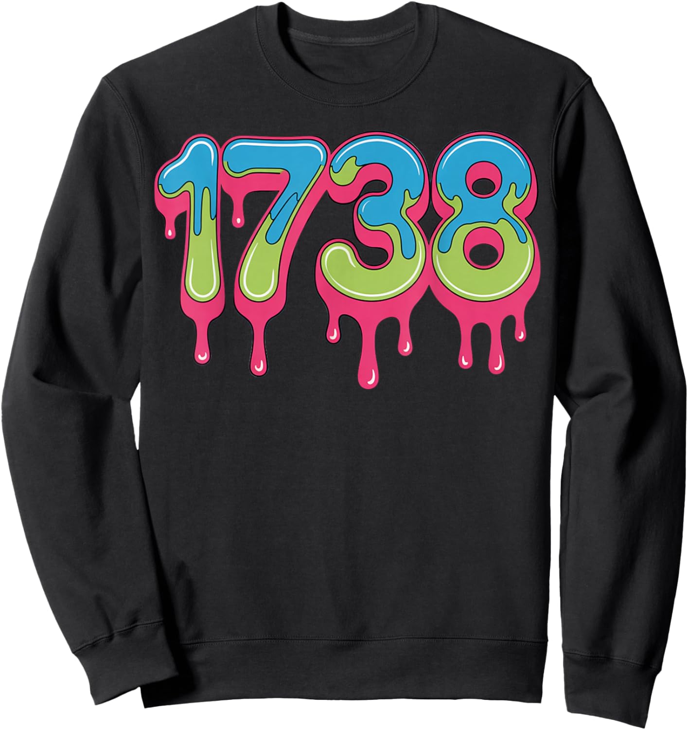Number 1738 Drippy Numbers Meme Sweatshirt - Sweatshirt | Black