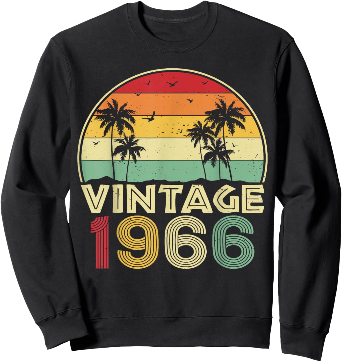 60th Birthday Vintage 1966 Retro 60 Years Old Sweatshirt - Sweatshirt | Black