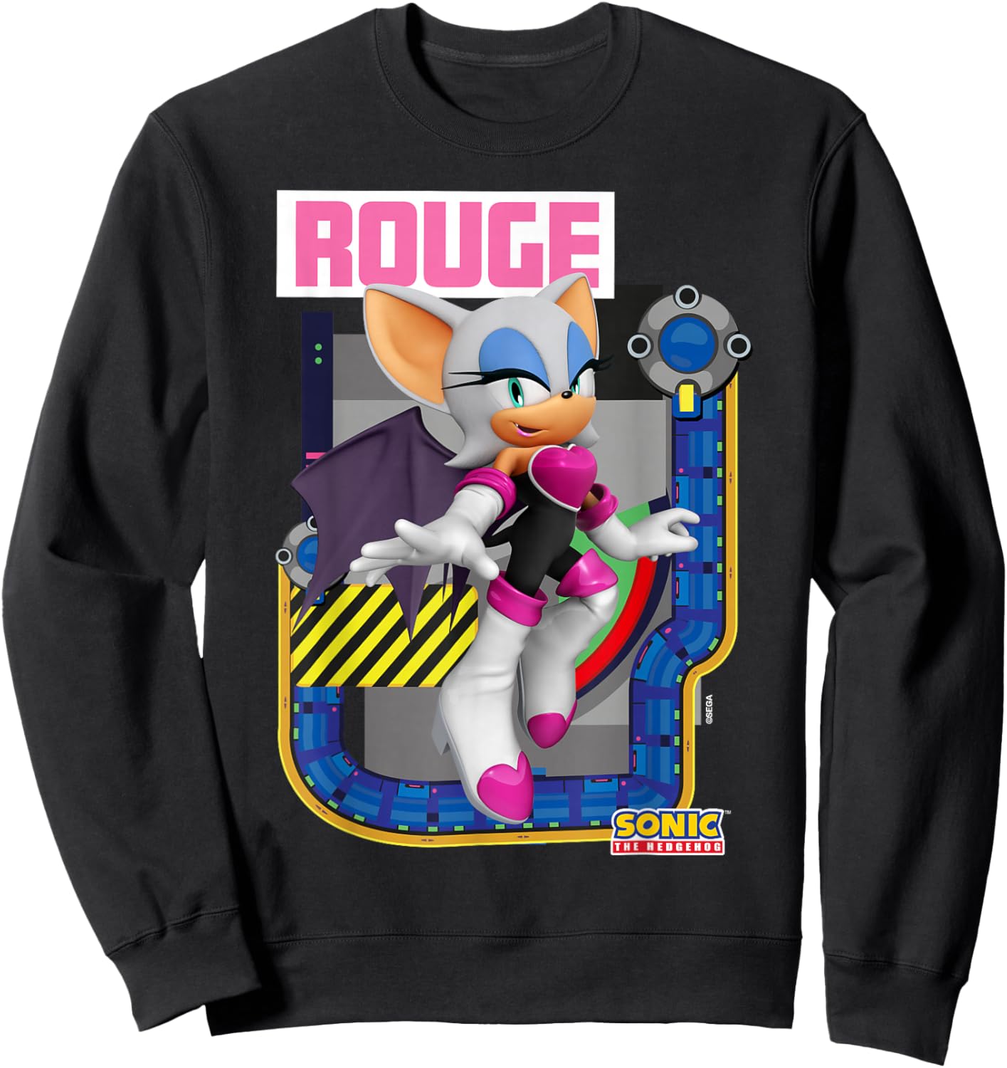 Sonic The Hedgehog - in The Zone - Rouge Sweatshirt - Sweatshirt | Black
