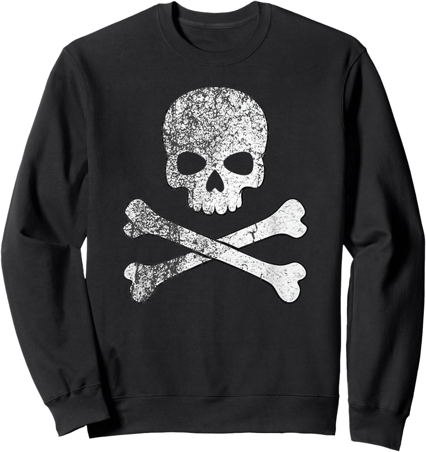 Skull and Crossbones Skeleton Pirate Jolly Roger Boys Girls Sweatshirt - Sweatshirt | Black