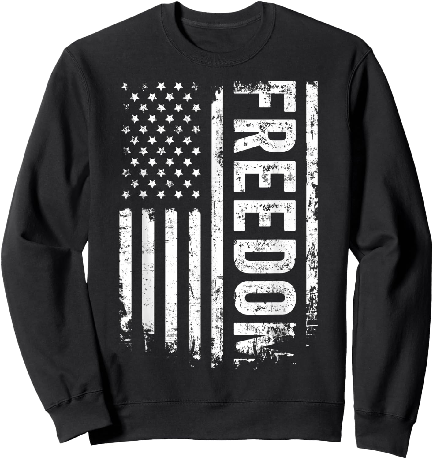 Vintage America Flag Freedom Grunge USA Design Sweatshirt - Sweatshirt | Black