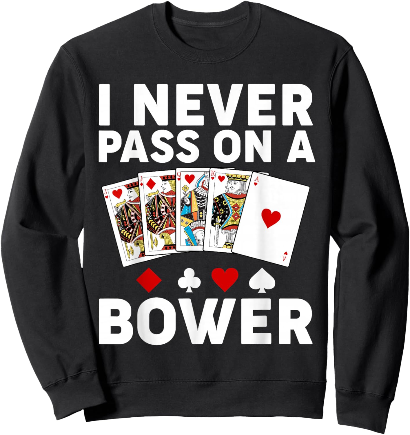 Funny Euchre Art Women Euchre Partner Euchre Player Sweatshirt - Sweatshirt | Black
