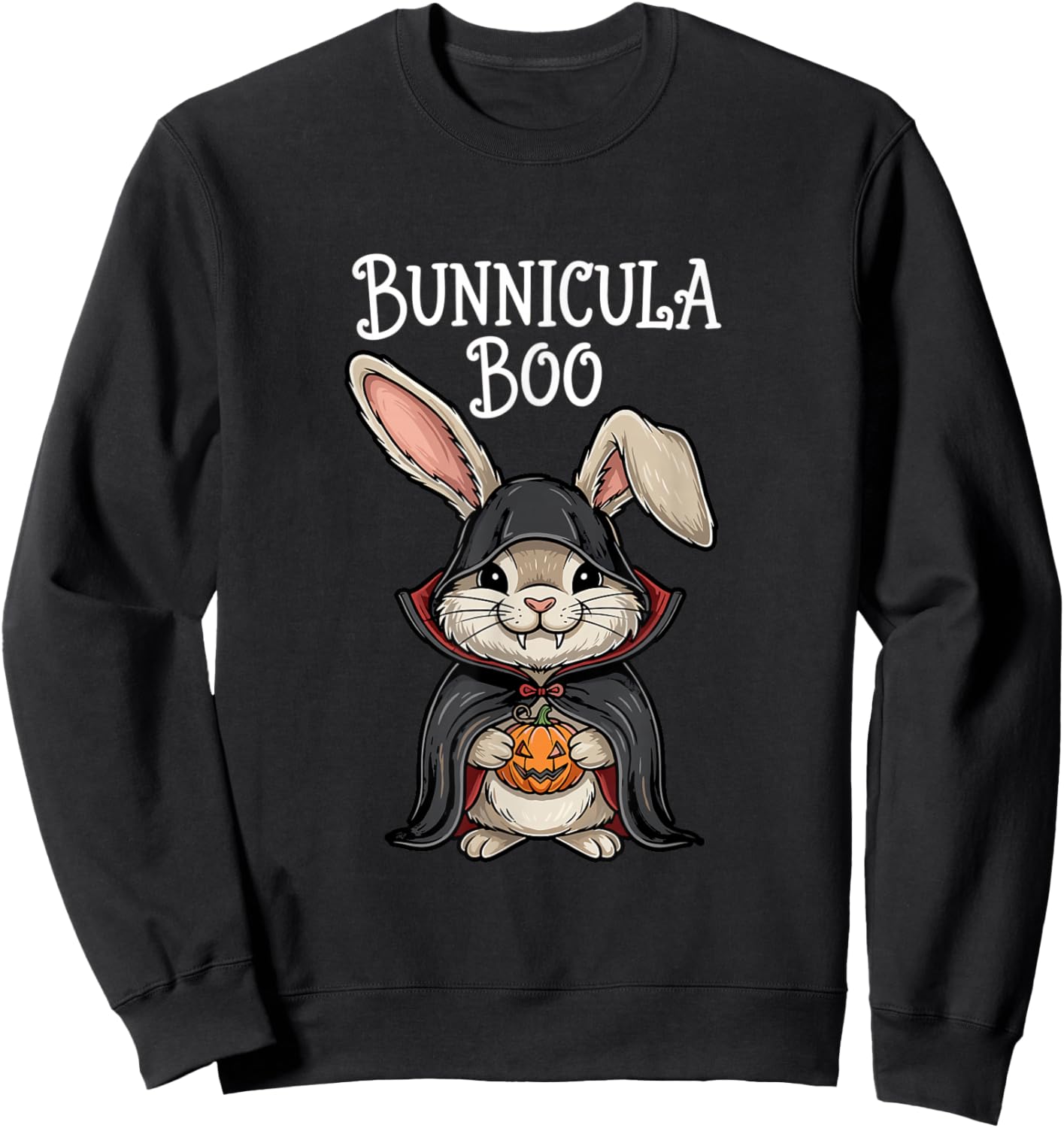 Bunnicula Boo Vampire Bunny Halloween Costume Sweatshirt - Sweatshirt | Black