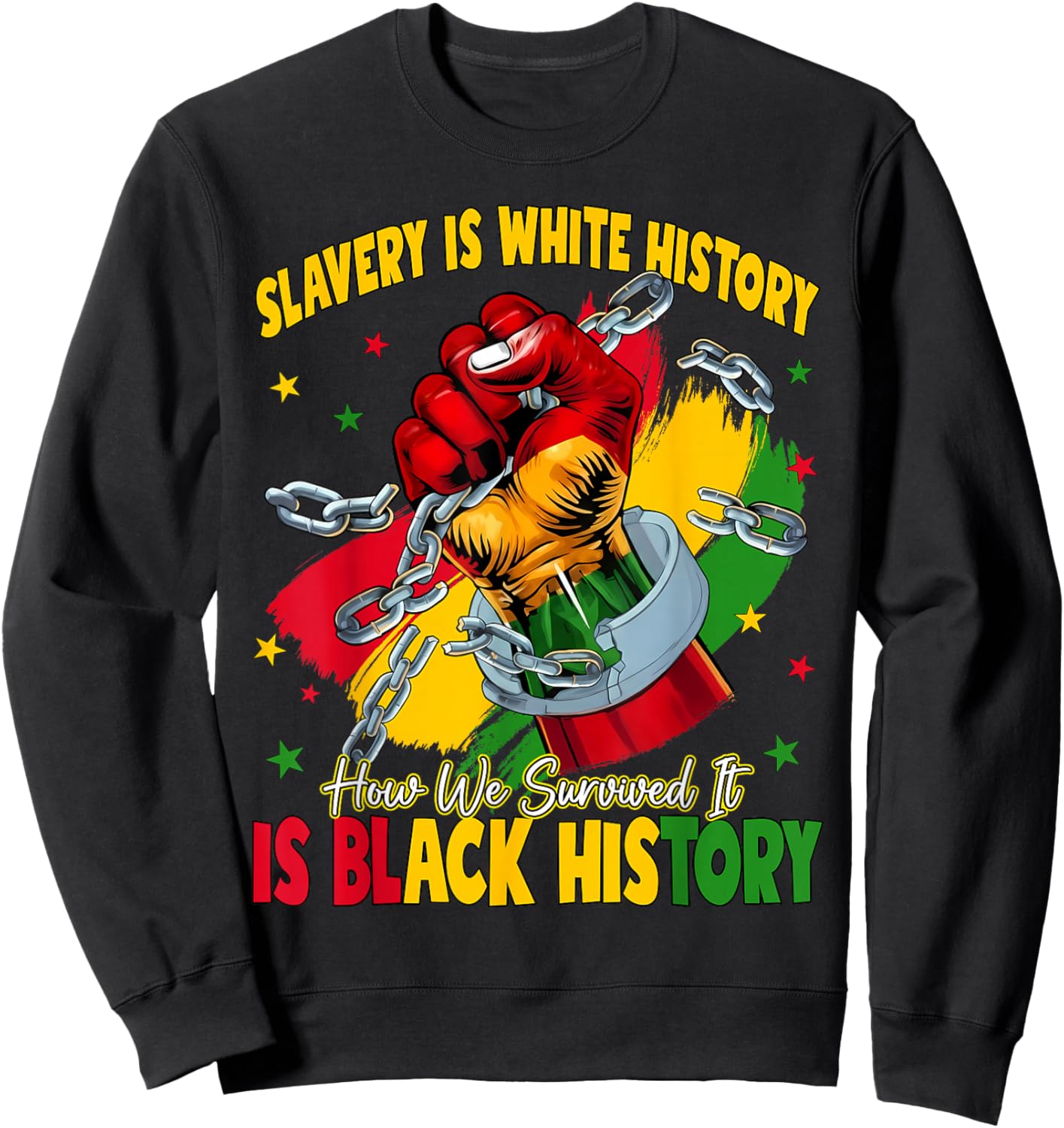 Slavery is White History How We Survived is Black History Sweatshirt - Sweatshirt | Black
