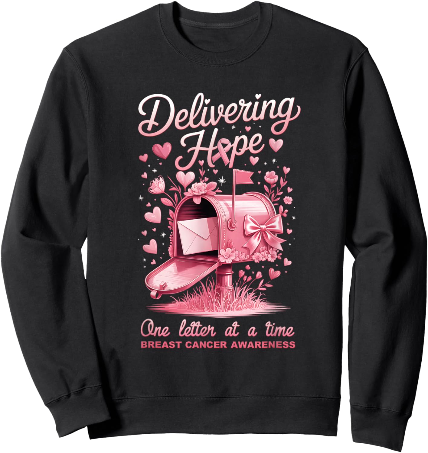 Postal Clerk Breast Cancer Awareness October We Wear Pink Sweatshirt - Sweatshirt | Black