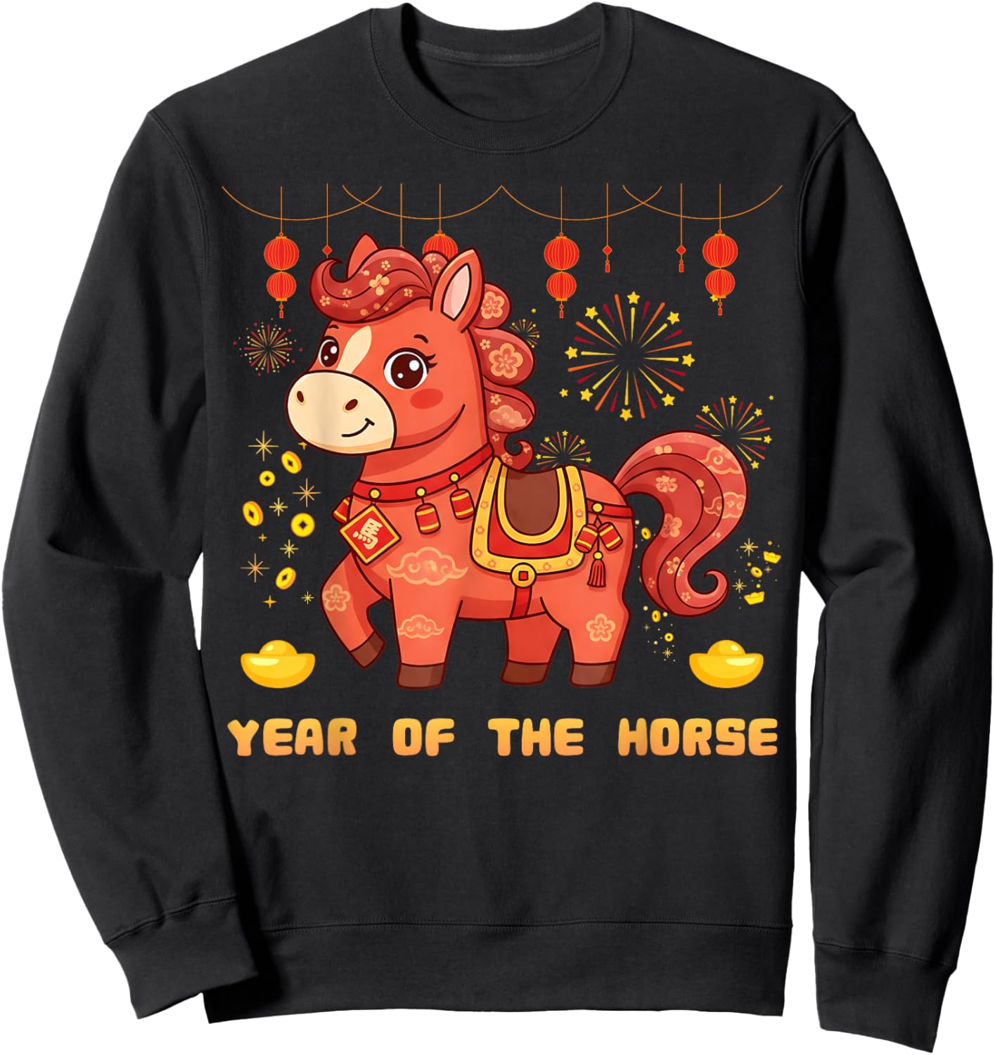 Chinese New Year 2026 Year of The Horse Toddler Kids Sweatshirt - Sweatshirt | Black