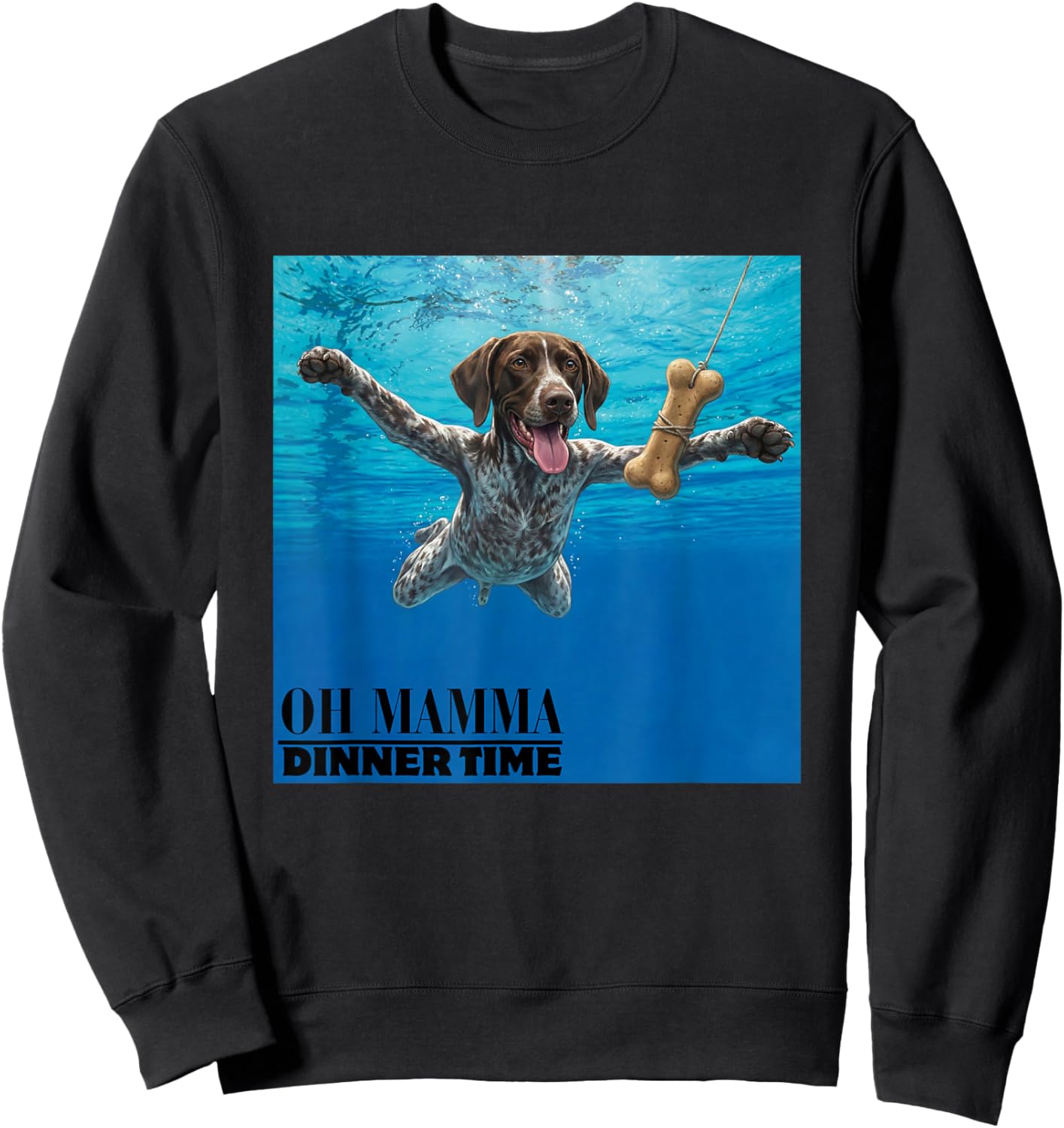 Funny German Shorthaired Pointer Swimming Underwater Sweatshirt - Sweatshirt | Black