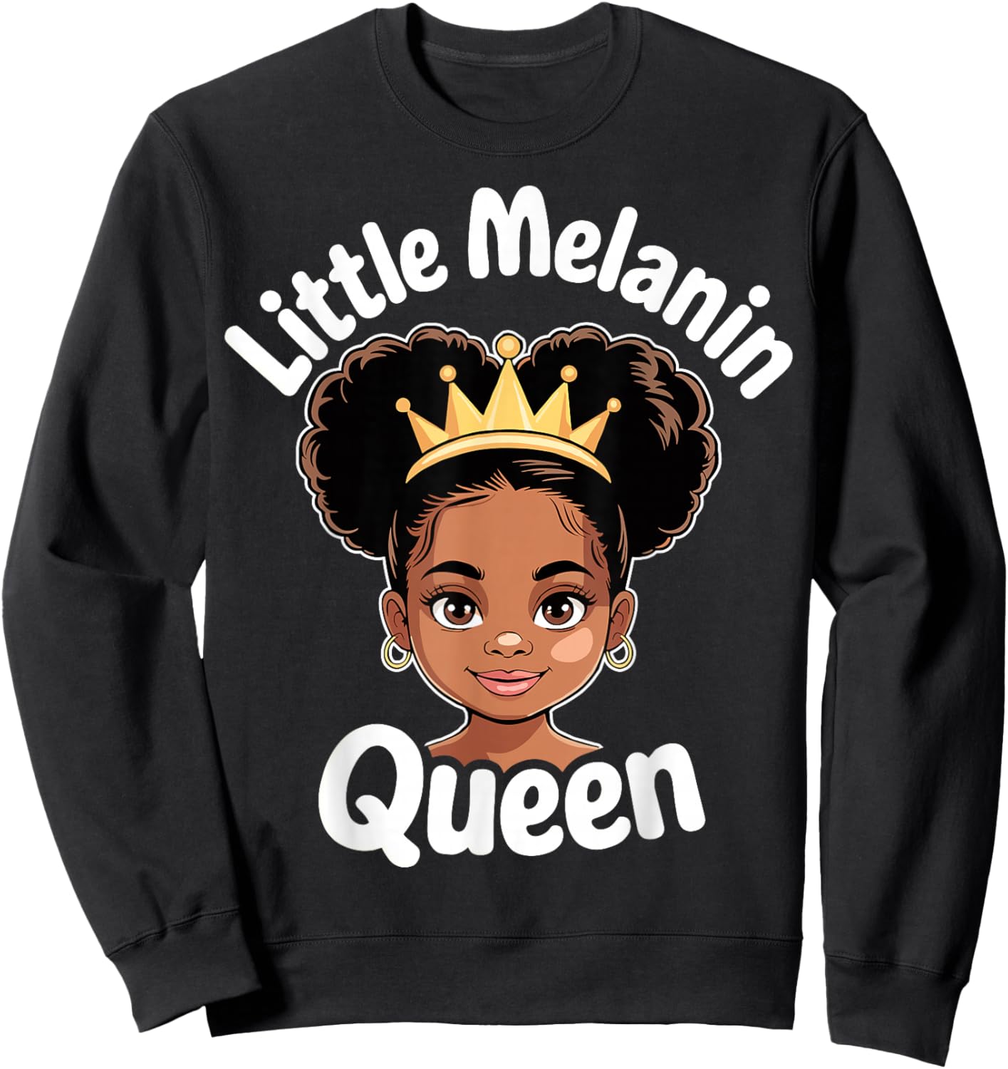 Little Melanin Queen African Girl Black History Month Sweatshirt - Sweatshirt | Black