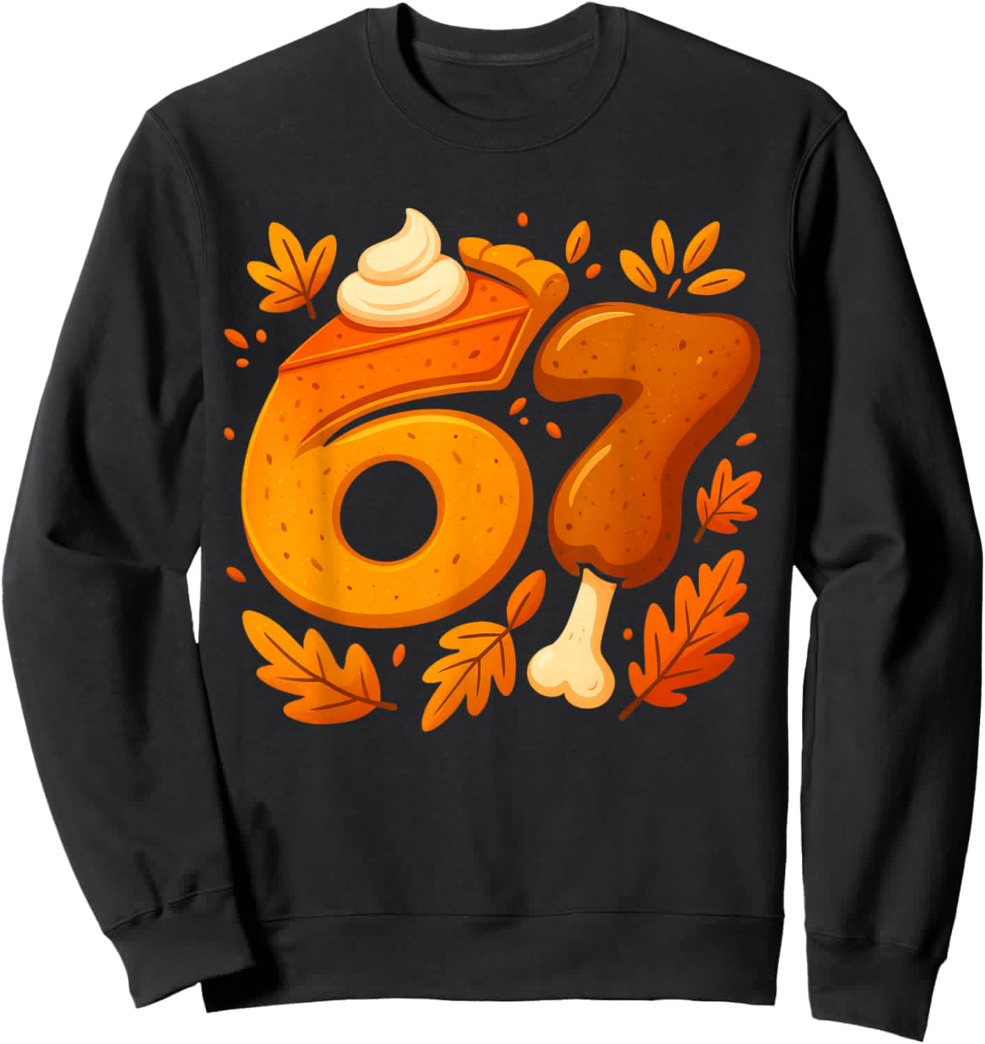 6 7 Six Seven Thanksgiving Gen Z Alpha Meme Slang Boys Kids Sweatshirt - Sweatshirt | Black