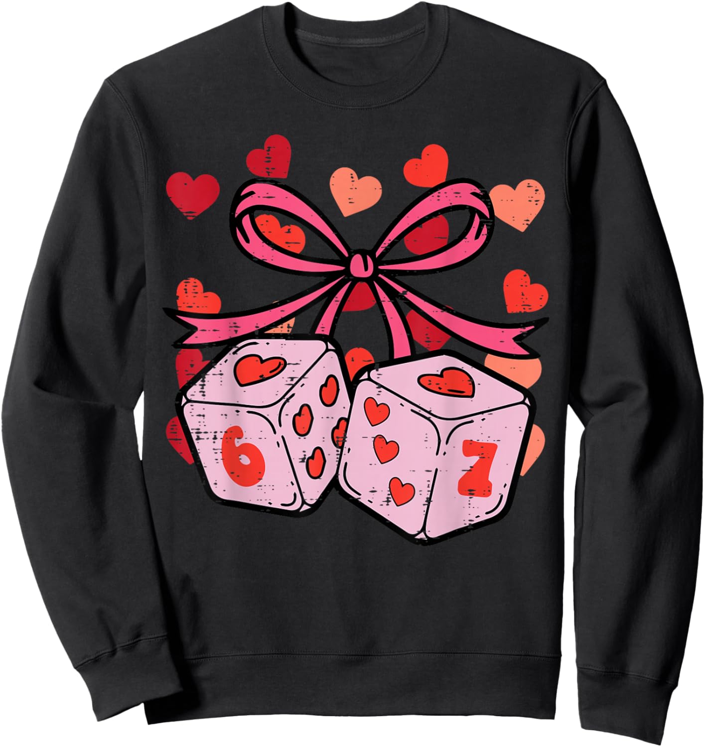 Valentines Day Dices 6 7 Funny 67 Meme Kids Boys Youth Sweatshirt - Sweatshirt | Black