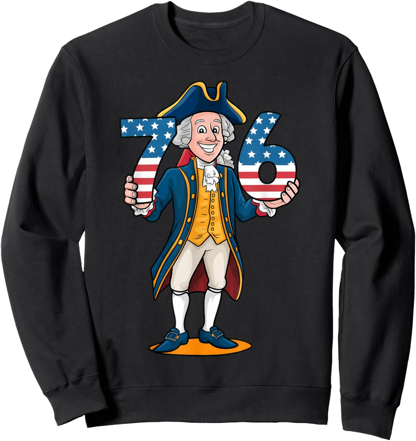 Six Seven 6 7 7 6 George Washington Teacher American Sweatshirt - Sweatshirt | Black