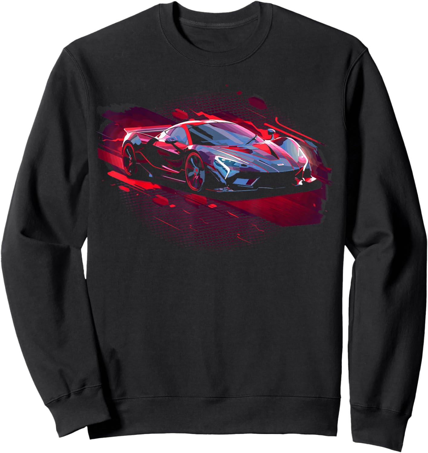 Supercar Exotic Sports Car Concept Poster Style Boys Graphic Sweatshirt - Sweatshirt | Black