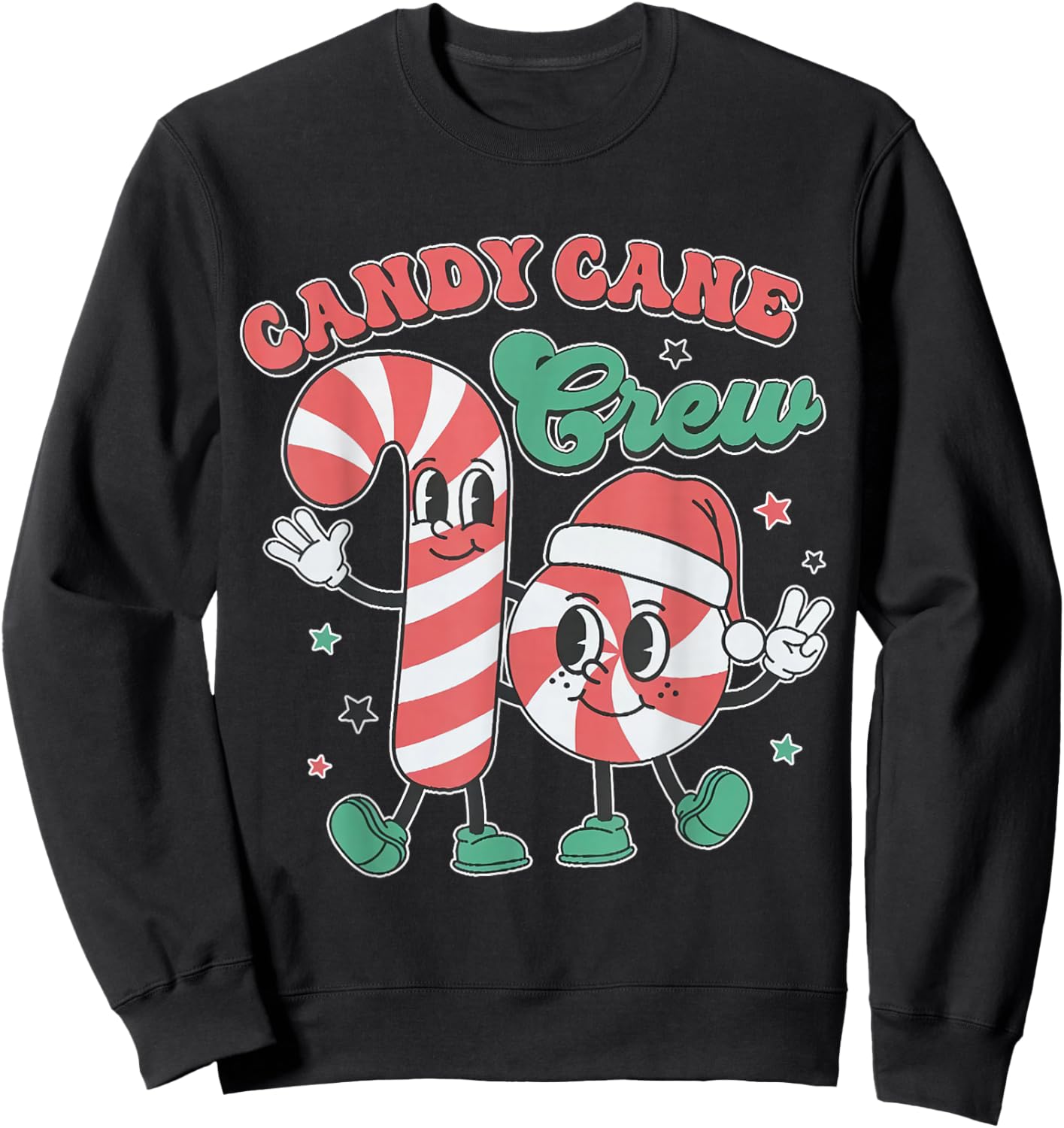 Candy Cane Crew - Funny Christmas Holiday Men Women Sweatshirt - Sweatshirt | Black