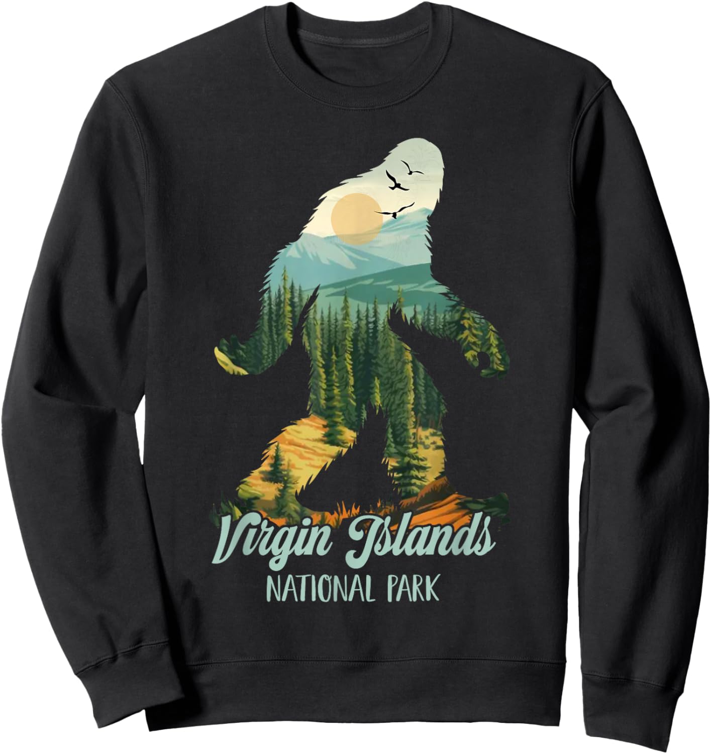 Virgin Islands National Park Travel Bigfoot Exploring Lover Sweatshirt - Sweatshirt | Black