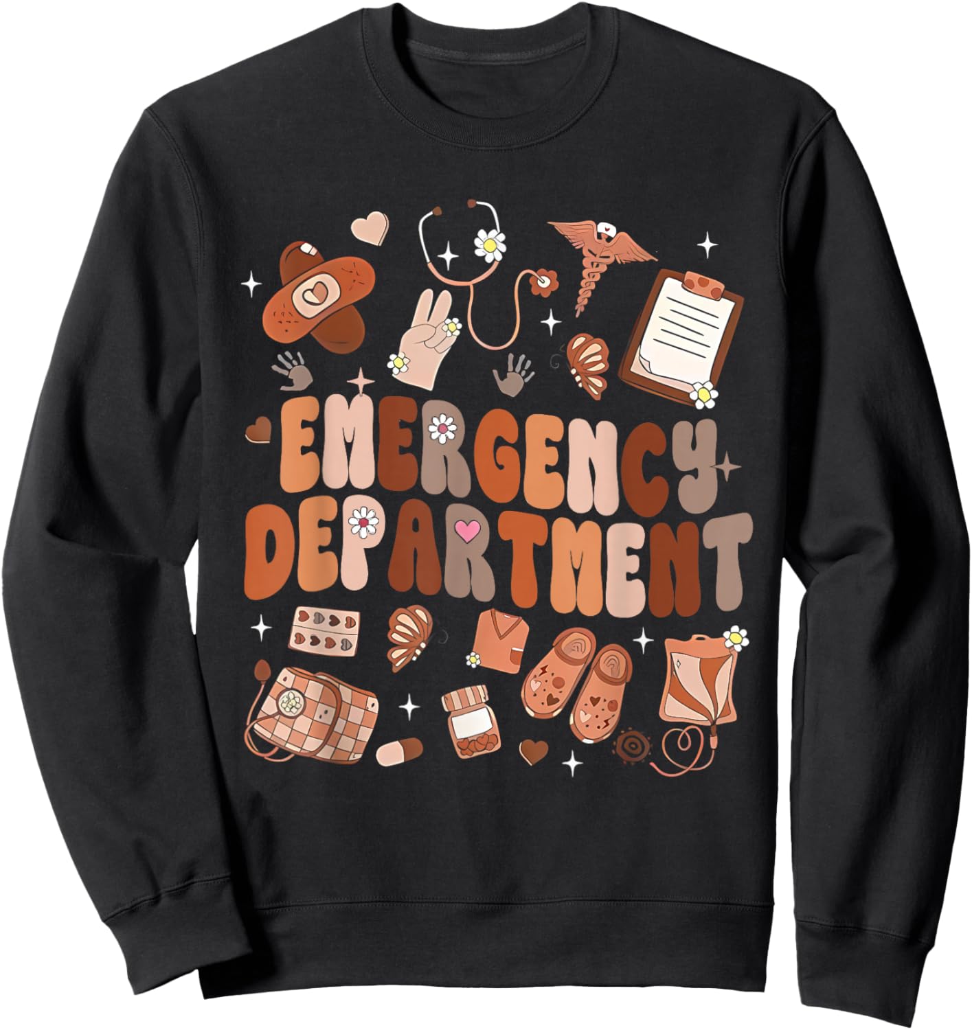 ER Nurse Black History Month Emergency Department Afro Nurse Sweatshirt - Sweatshirt | Black
