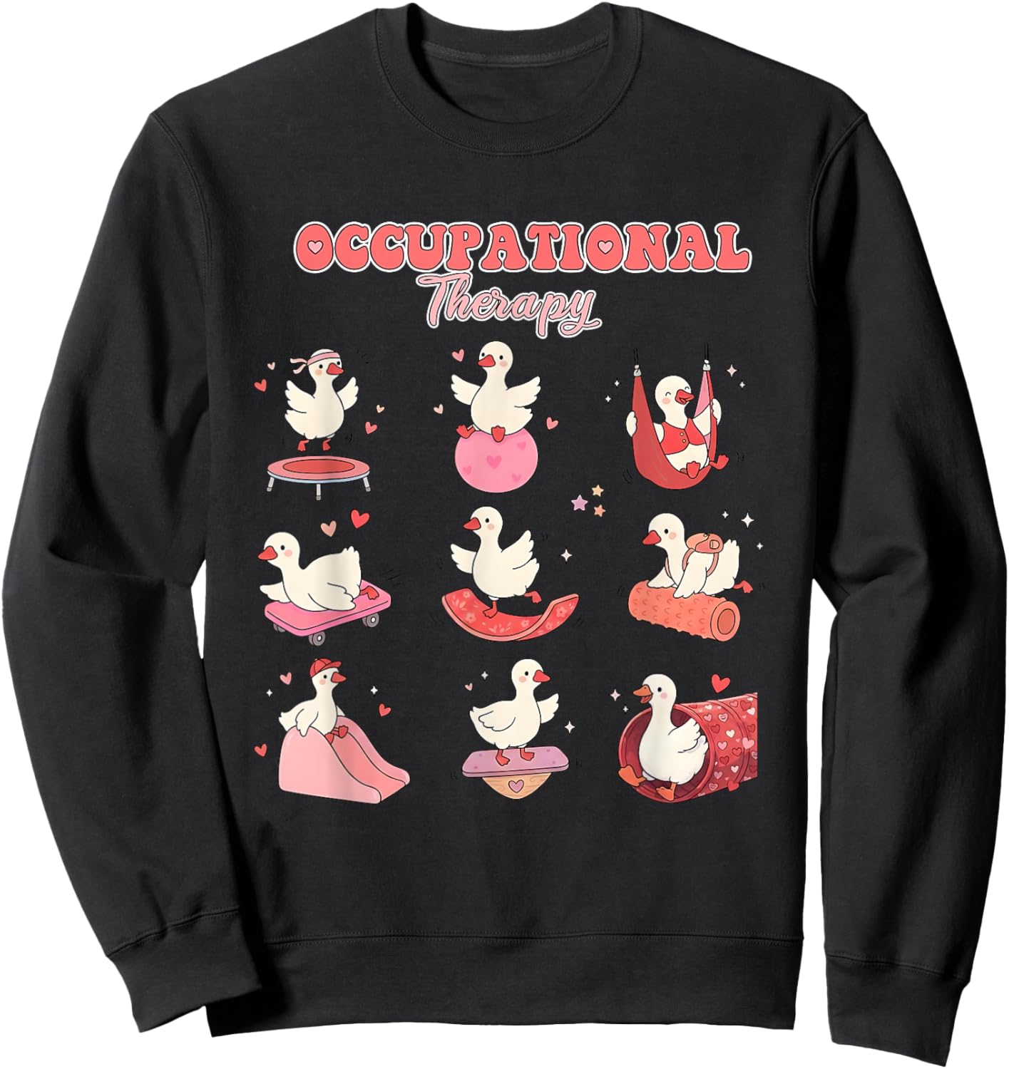 Occupational Therapy Valentine's Day Silly Goose OT OTA Sweatshirt - Sweatshirt | Black