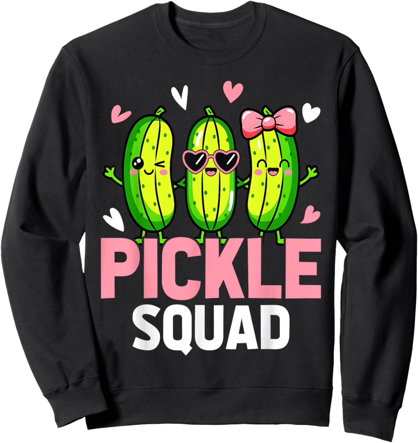 Cute Pickle Squad Funny Toddler Kids Boys Girls Sweatshirt - Sweatshirt | Black