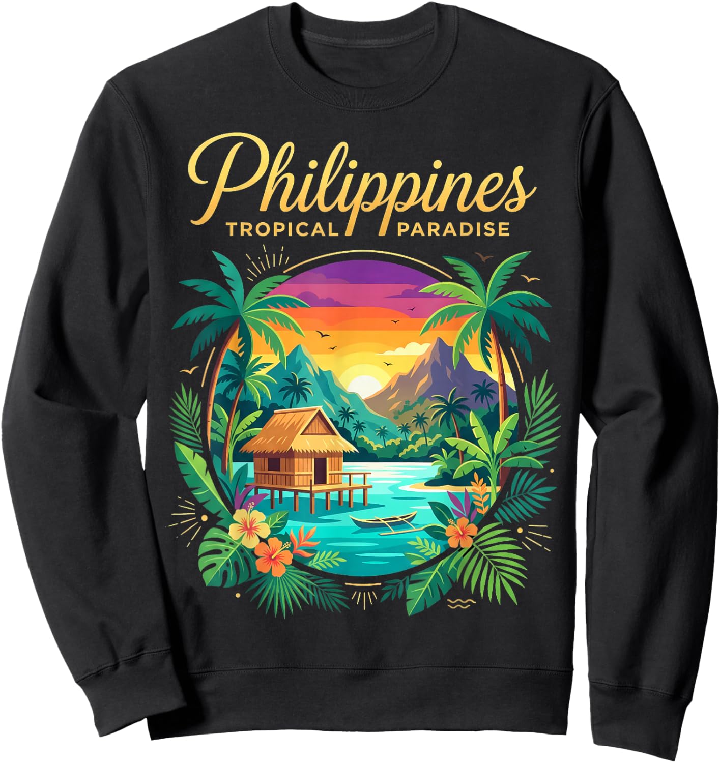 I Love Philippines Proud Pinoy Pinay Vacation Souvenir Sweatshirt - Sweatshirt | Black