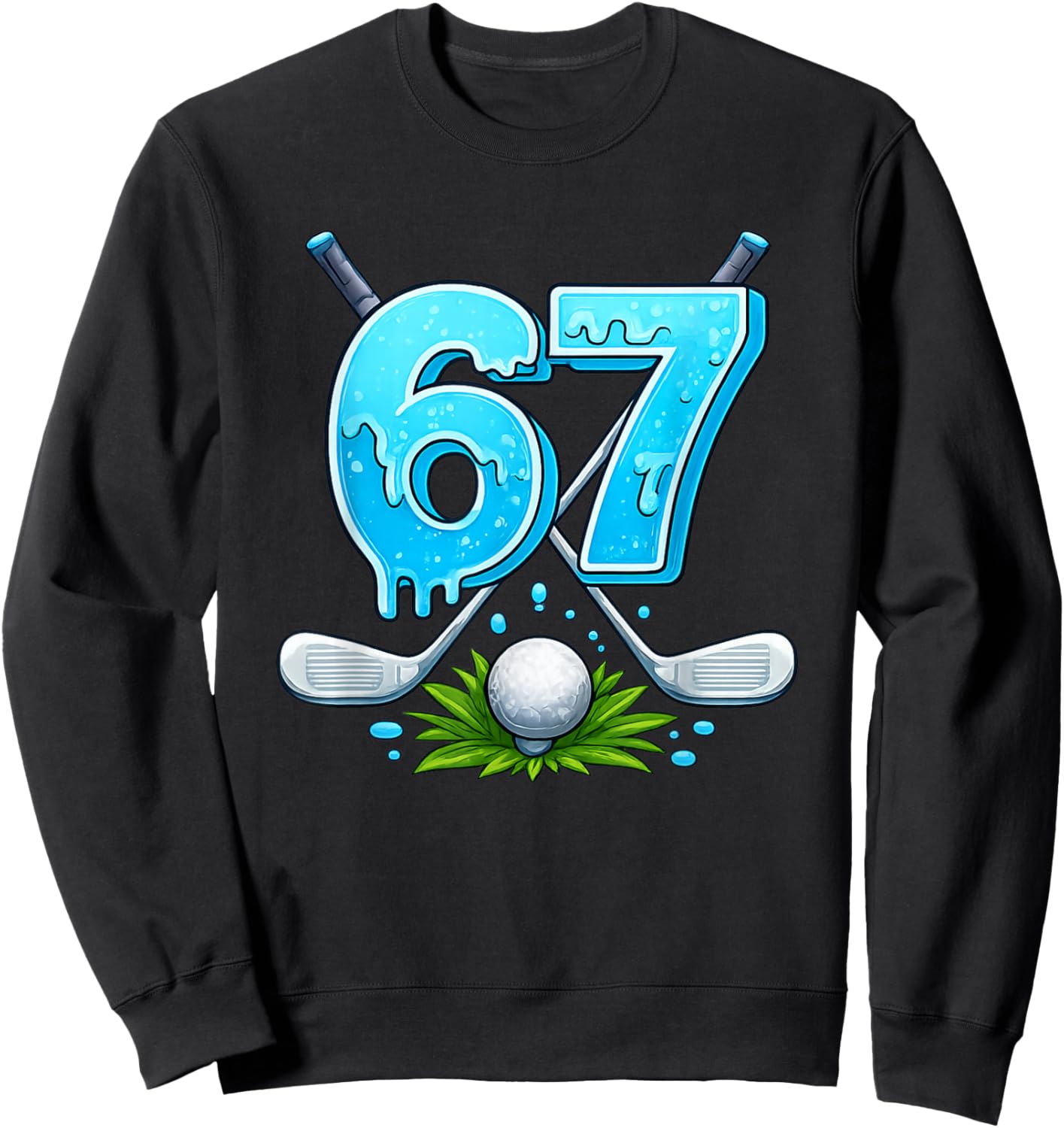 Awesome 67 Meme Golfing Gifts for Kids Teens Viral Meme 6 7 Sweatshirt - Sweatshirt | Black