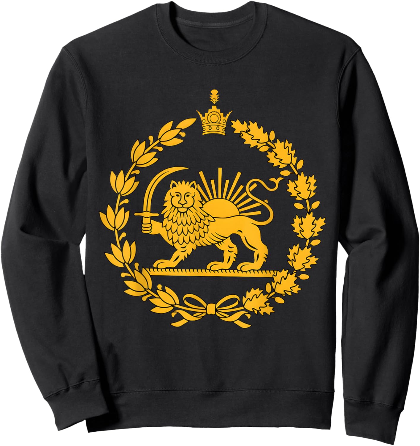 Lion and Sun Iran Persian Flag Iran Shir o Khorshid Graphic Sweatshirt - Sweatshirt | Black