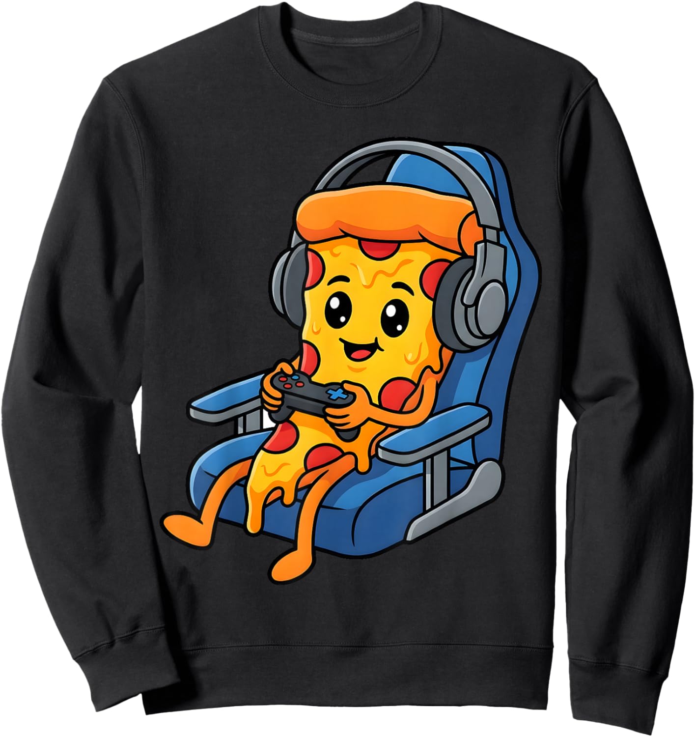 Funny Gamer Pizza Gaming Video Game Player Boys Girls Kids Sweatshirt - Sweatshirt | Black